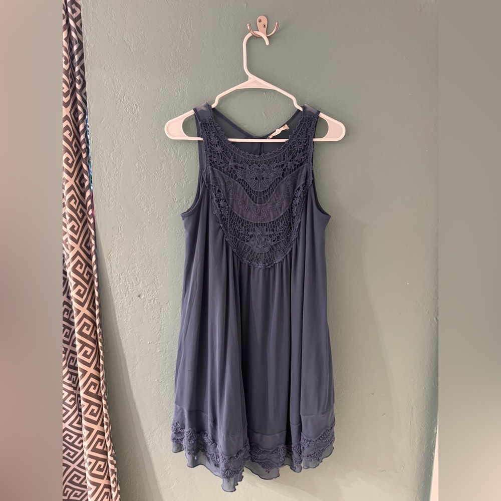 Altar'd State Navy Blue Lace Dress